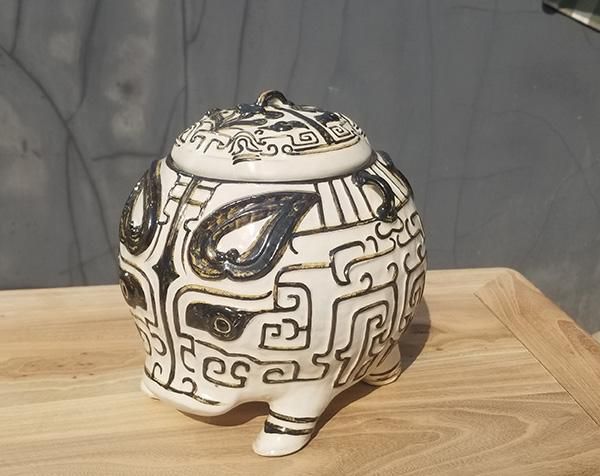 3D打印豬卣陶瓷儲物罐